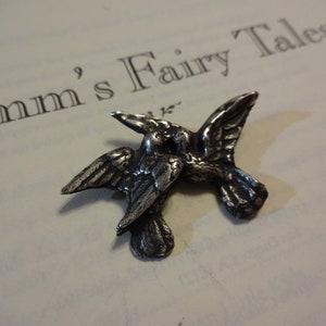 sterling Victorian lovebirds swallow necklace pendant 925 bird