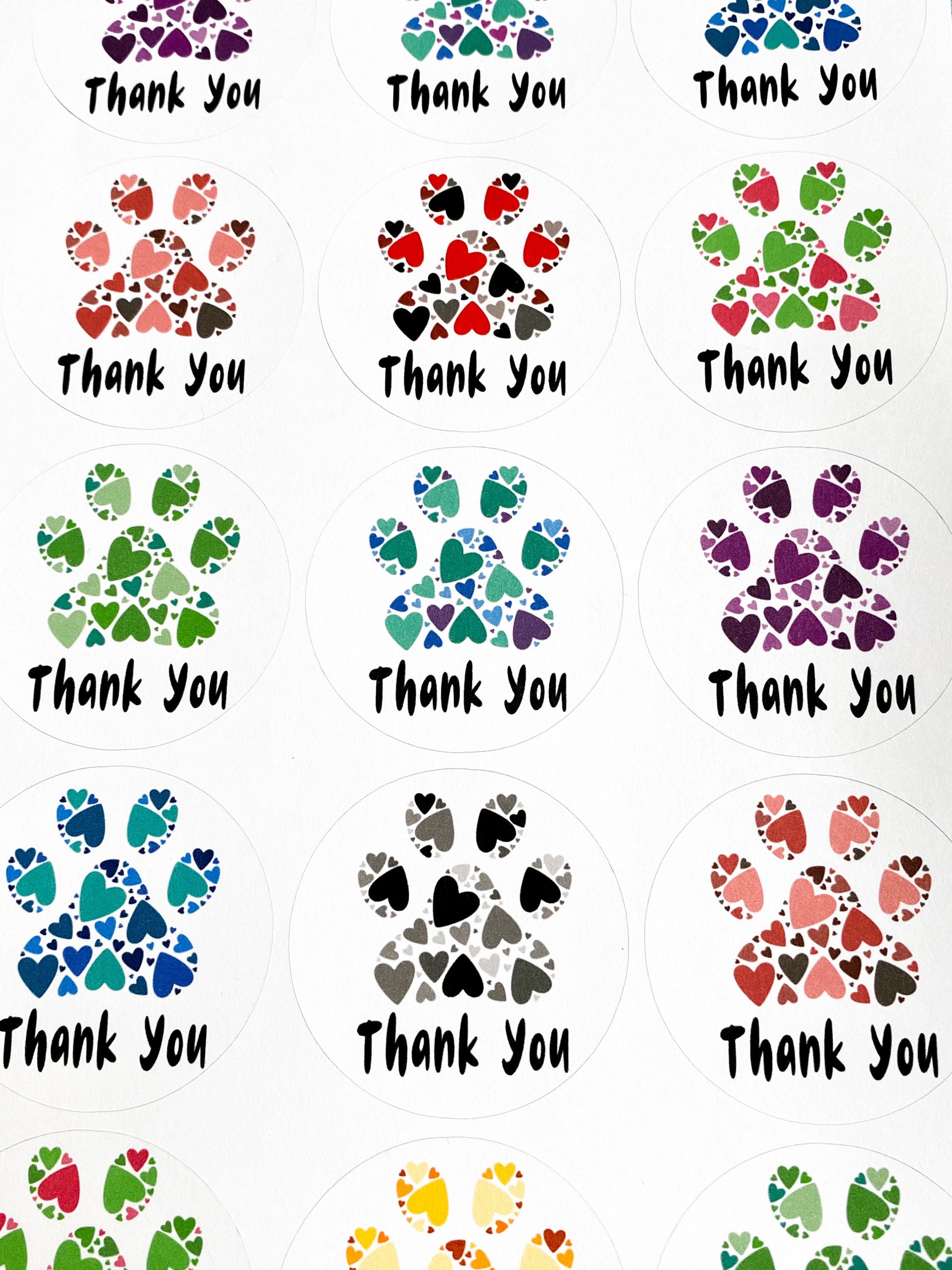 Thank You Paw Print Packaging Stickers | Etsy