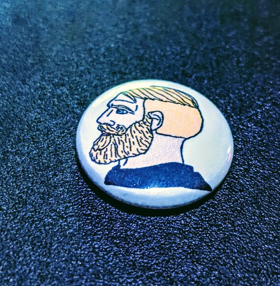 1 Pinback Meme Button Nordic Yes Chad Etsy