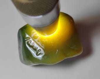 Icy Ice Yellow & Green 100% Natural Burma Jadeite Jade Rough Stone # 104 gram # 520 carat #
