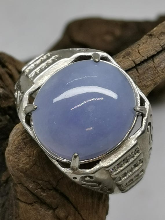 Ice Lavender Purple Burma Burma Jadeite Jade Ring/糯冰紫罗兰天然 