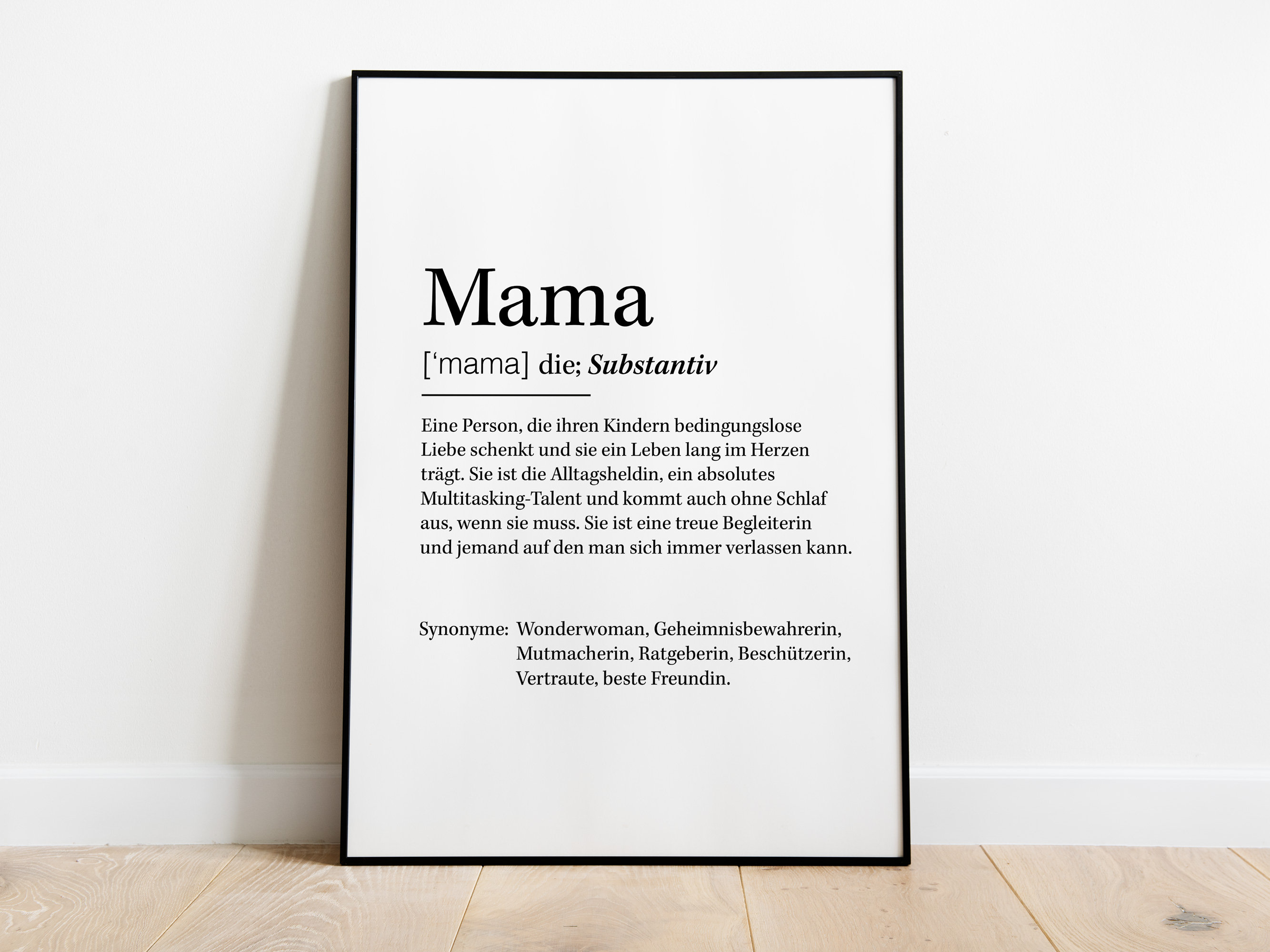 DEFINITION Mama Poster, Bild, Wandbilder, Kunstdruck Geschenk zum