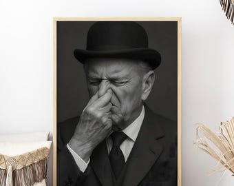 Lustiges Toilettenposter mit Prinz Philip Motiv für Badezimmer Gäste WC humorvolle Wanddeko witziges Bild auf hochwertigem Kunstdruckpapier 
