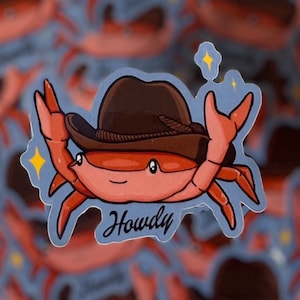Krabbe mit Cowboyhut Sticker