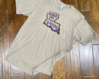 Men’s Born on the Bayou Crewneck Tee - LSU Shirt for Men - LSU Football - Classic Rock Shirt - Vintage Shirt - Original Design Shirt