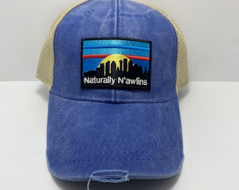 Naturally N’awlins Distressed Trucker Hat - New Orleans hats - Nola - bourbon street - French Quarter