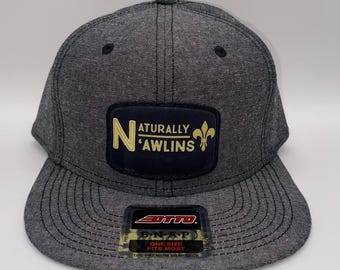 NOLA Flat Bill hat - New Orleans Saints - Naturally Nawlins - Snapback Hat For Men & Women