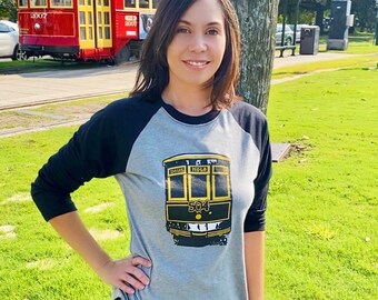 New Orleans Streetcar Shirt - NOLA shirts - Saints shirt - unisex