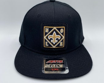 New Orleans Saints Fitted Hat -Flatbill Hat - Flex Fit Cap -New Orleans Saints Hats - Saints Fitted hat - flex fit hat - Nola hat
