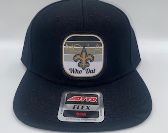 New Orleans Saints Fitted Hat -Flatbill Hat - Flex Fit Cap -New Orleans Saints Hats - Saints Fitted hat - flex fit hat - Nola hat