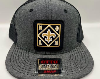 NOLA Saints Flatbill Trucker Hat: Fleur de Lis SnapBack