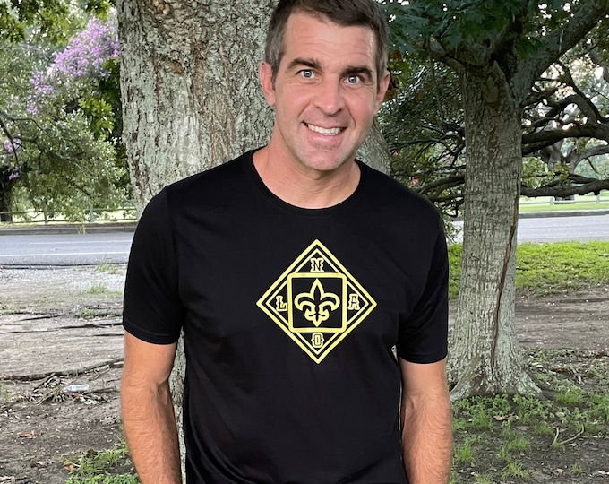 Featured listing image: New Orleans Saints Shirt - Mens Saints Shirt Black - nola shirts - New Orleans shirts - original design - free shipping