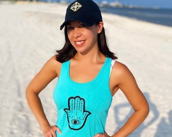 Hamsa Tank Top - Hand of Fatima Shirt - Boho Style Tee - Cute Women's Shirt - Inspirational Graphic Tee