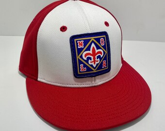 NOLA Red/ White Flatbill Fitted Hat - Pelicans Hats - Saints hats - New Orleans Hats - who dat - Nola hats