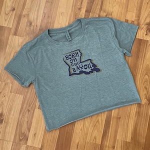LSU Women's Crop Top - Born on the Bayou - Gifts for her -