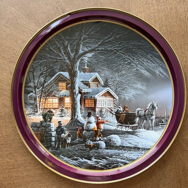 Terry Redlin 1992 Vintage Collectible Christmas Tin Plate