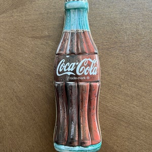 Coca Cola Coke Trademark Brand 9 1/2&quot; Bottle Shaped Tin Box 1996