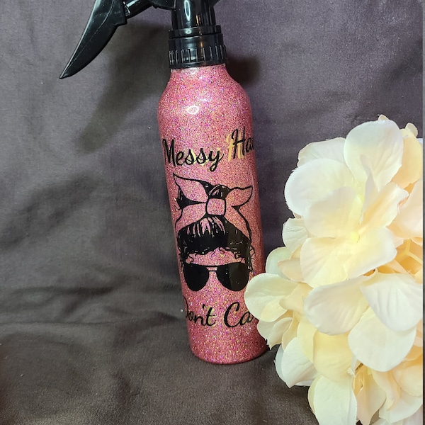 Messy hair metal spray bottle