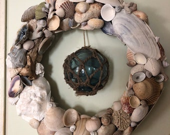 Shell Wreath with Glass Float