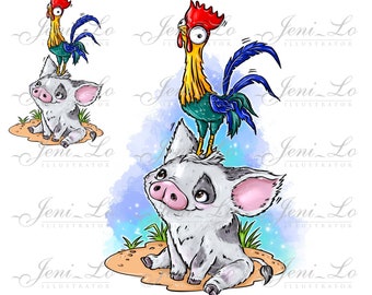 Pua The Pig Moana Crochet Hat Hei Hei The Chicken Etsy Pua The Pig Moana Crochet Hat Hei Hei The Chicken Etsy