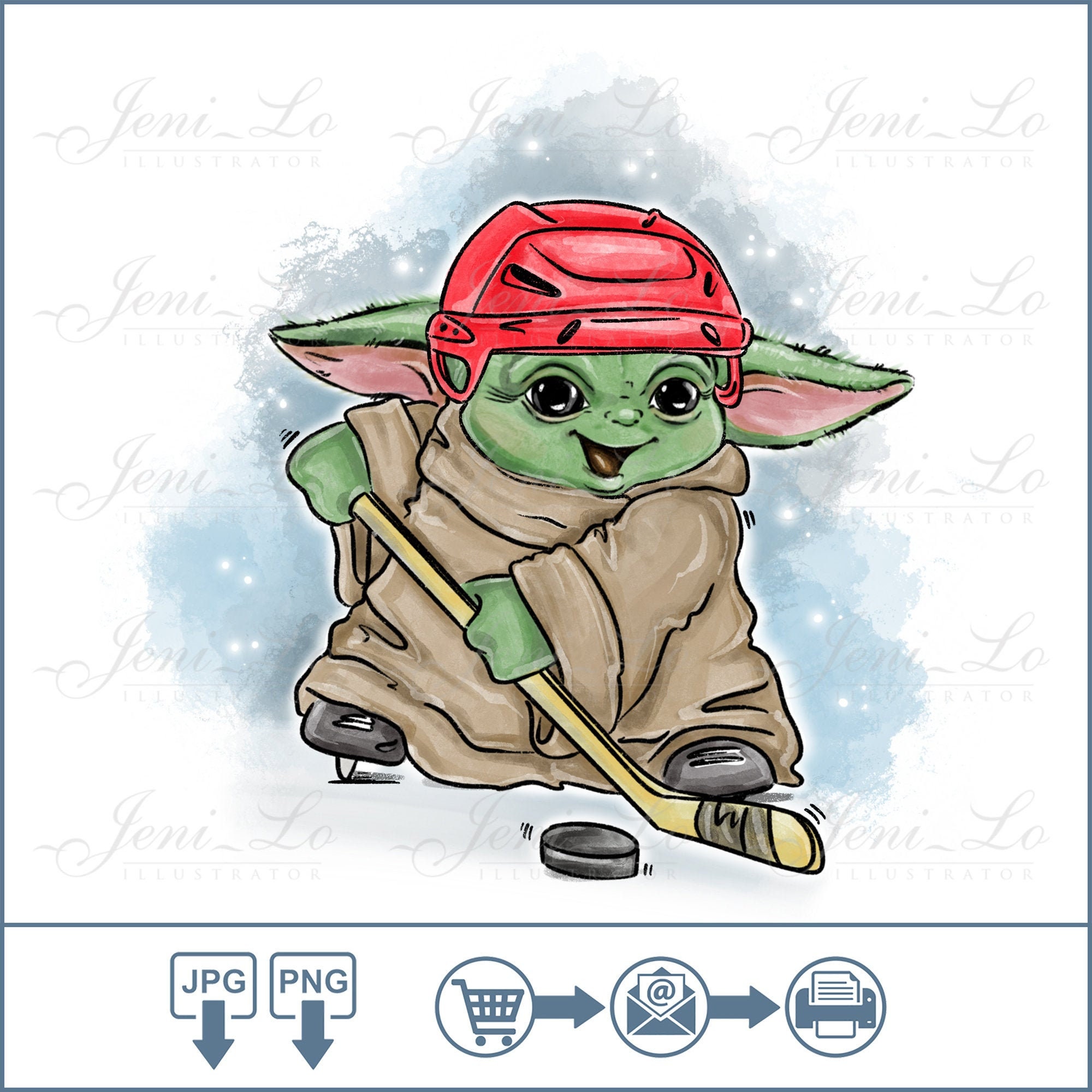Green Baby Hockey Player Sublimation Png Jpg Design Alien Etsy