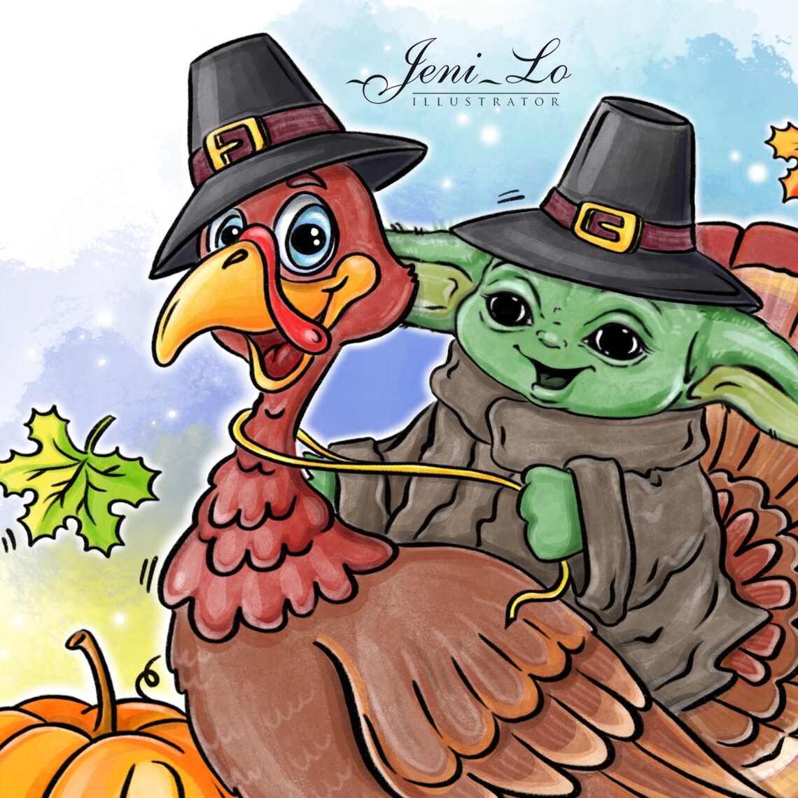 Baby Yoda turkey riding PNG happy Thanksgiving Day print shirt | Etsy