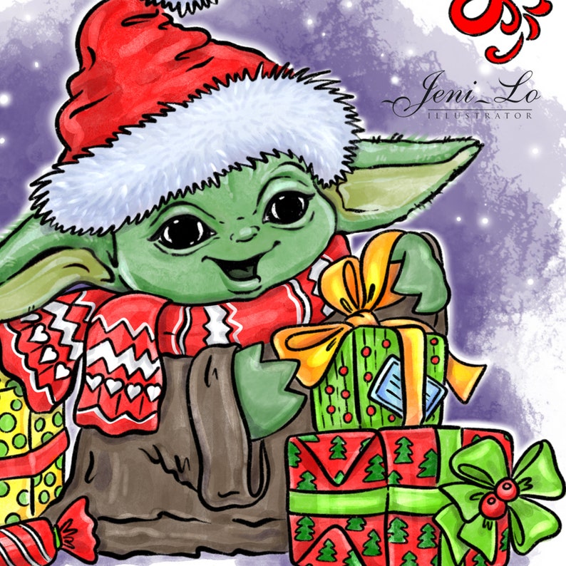 Baby Yoda gifts merry christmas PNG Sublimation file New ...