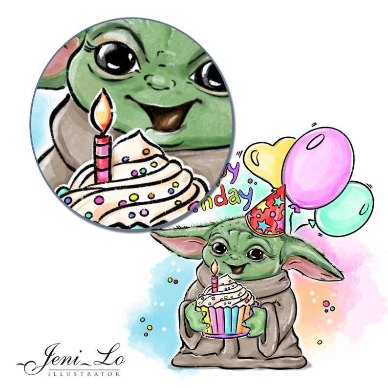 Download Baby Yoda Happy birthday Sublimation PNG Yoda sublimation ...