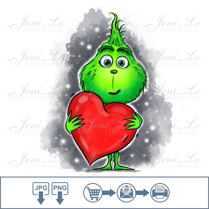 Printable Grinch Heart