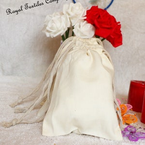 Canvas Cotton Bags (10x12 Inches): Thick Fabric Storage Double Drawstring Bags (W25cm*H30cm)