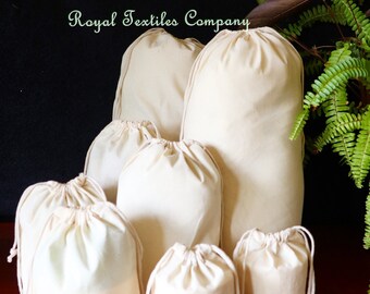 Natural Cotton Drawstring Bags: Reusable Favor and Storage Bags