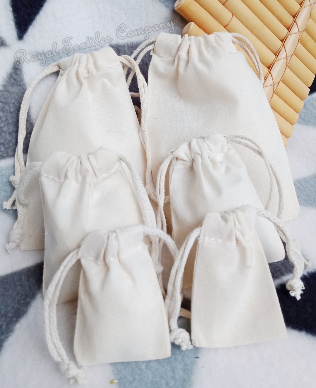 Drawstring Calico Bags W12cmh17cm Calico Cotton Double Drawstring Bags Reusable Ecofriendly ...