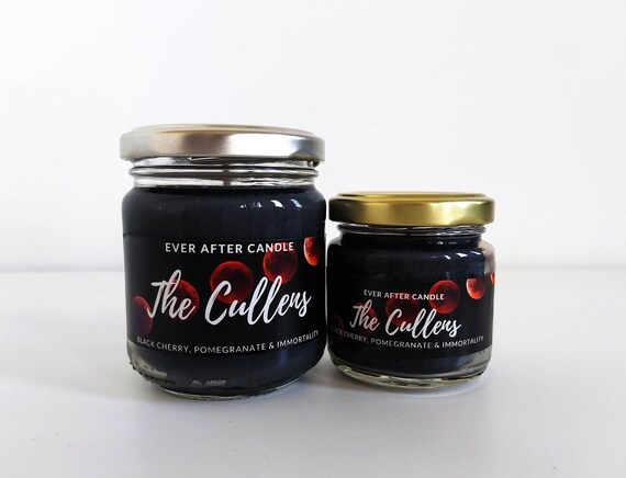 Black Cherry /& Pomegranate Scented Vegan Bookish Candle Gift Handmade Soy Candle The Cullens