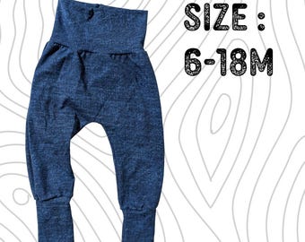 6-18 month Grow With Me Joggers - 'blue jeans' print