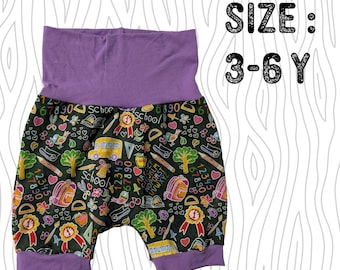 3-6y Grow With Me Shorts - School purple