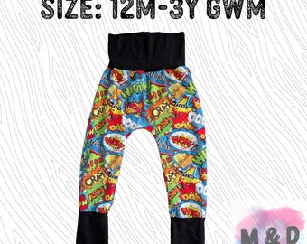 12m-3y Grow With Me Joggers - Action Super Hero