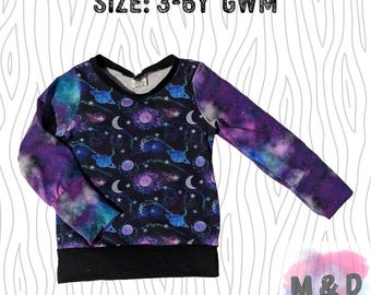 3-6y Grow With Me Sweatshirt / Long Sleeve - Galaxy