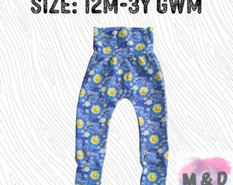12m-3y Grow With Me Joggers - Art Starry Night