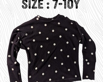 7-10y Grow With Me Long Sleeve Dolman Shirt - Plum Dots