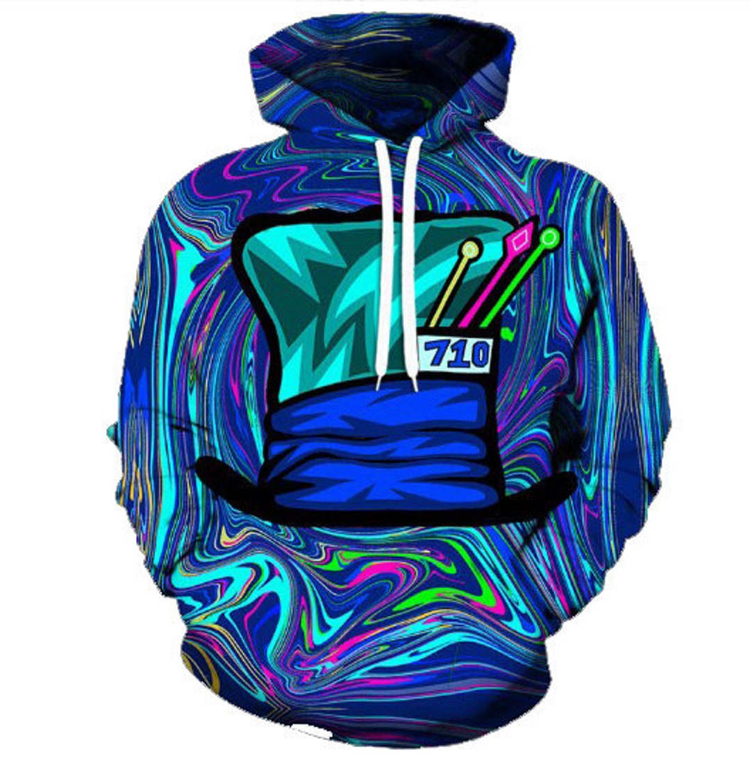 Rave 710 Hoodie Psychedelic Mad Hatter Themed Art - Etsy UK