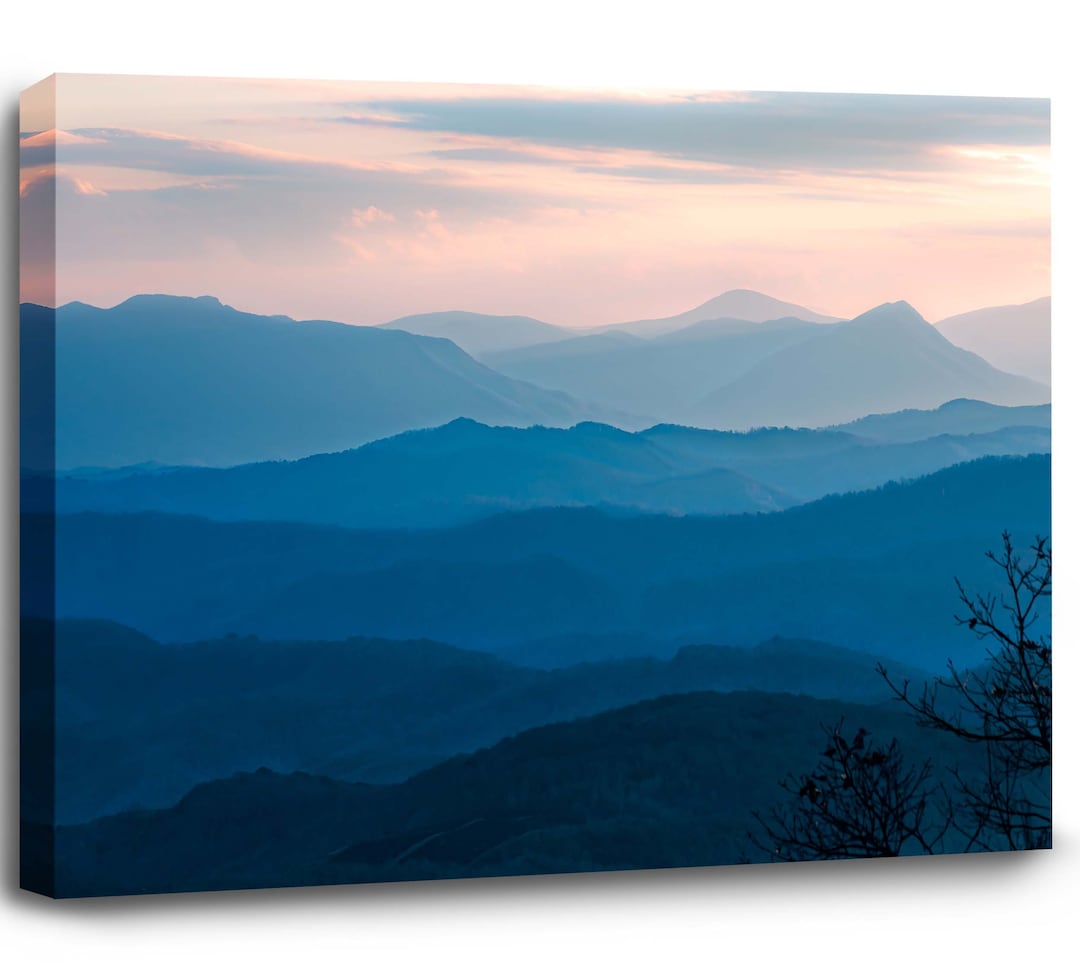Blue Ridge Mountain Virginia Wall Art Sunset Canvas Landscape Print