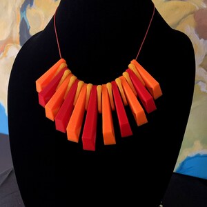 3D Printed Necklace: &quot;Red Candycorn&quot;
