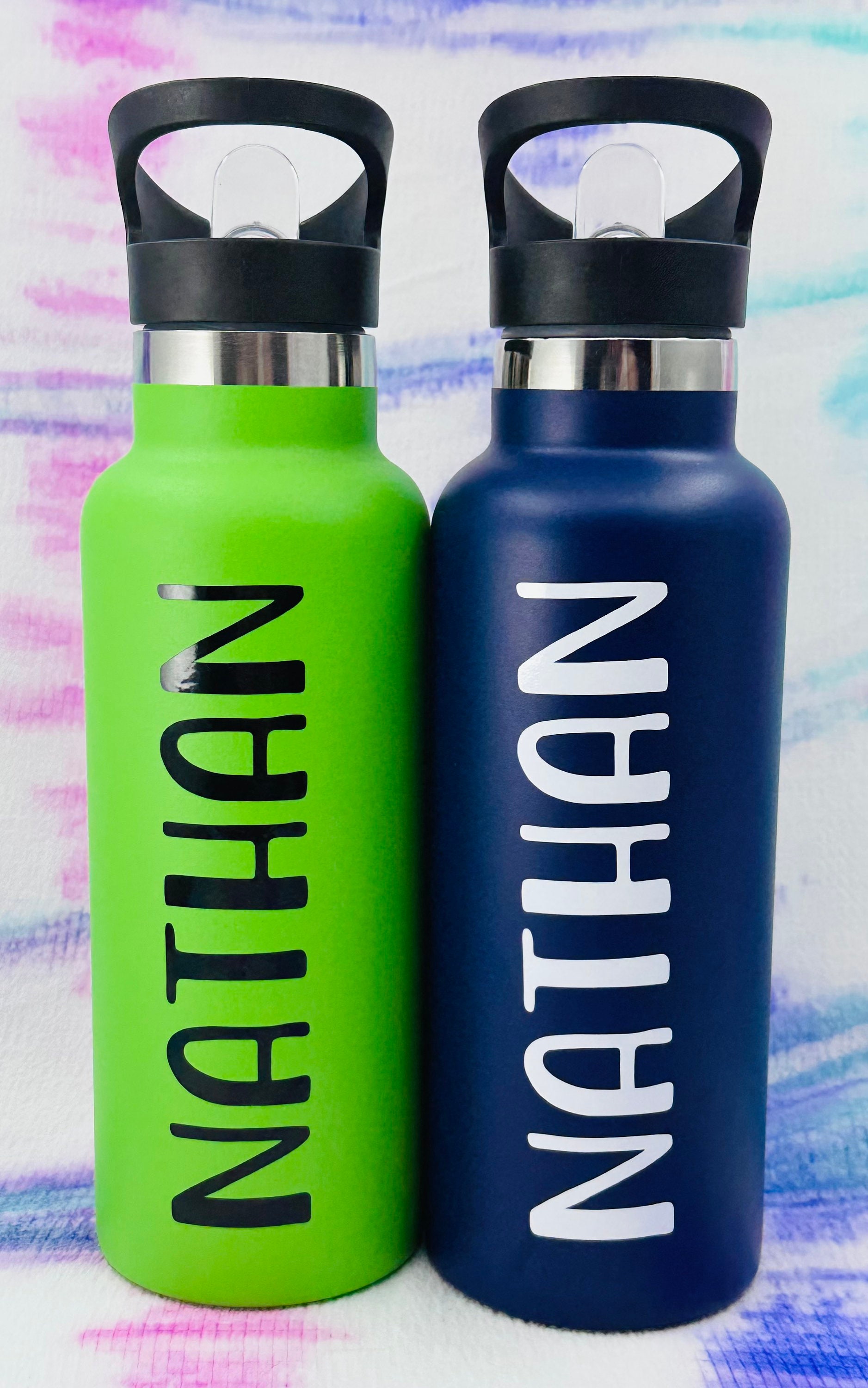 500ml Personalised Kids Drink Bottle/ Straw Drink Bottle / Etsy Australia