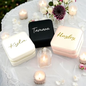 Personalised Jewellery Box / Custom Jewellery Box / Bridesmaid Jewellery Box / Bridesmaid Gifts, Custom Travel Case / Thank you Gift