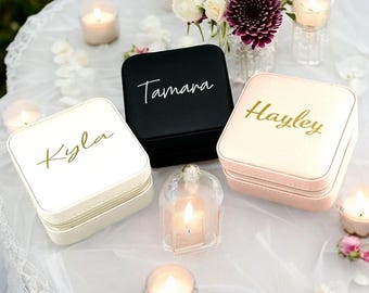 Personalised Jewellery Box / Custom Jewellery Box / Bridesmaid Jewellery Box / Bridesmaid Gifts, Custom Travel Case / Thank you Gift