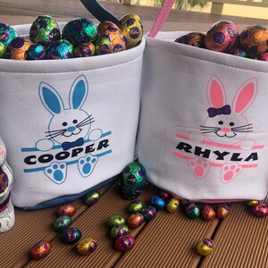 Personalised Easter Bag / Easter Basket / Easter Bucket / Easter Baskets image 2