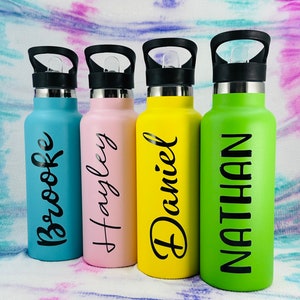 500ml Personalised Kids Drink Bottle/ Straw Drink Bottle / Personalised 750ml Drink Bottle / Water Bottle image 2