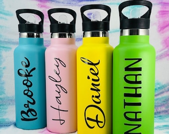 750ml Personalised Kids Drink Bottle/ Straw Drink Bottle / Personalised 750ml Drink Bottle / Water Bottle