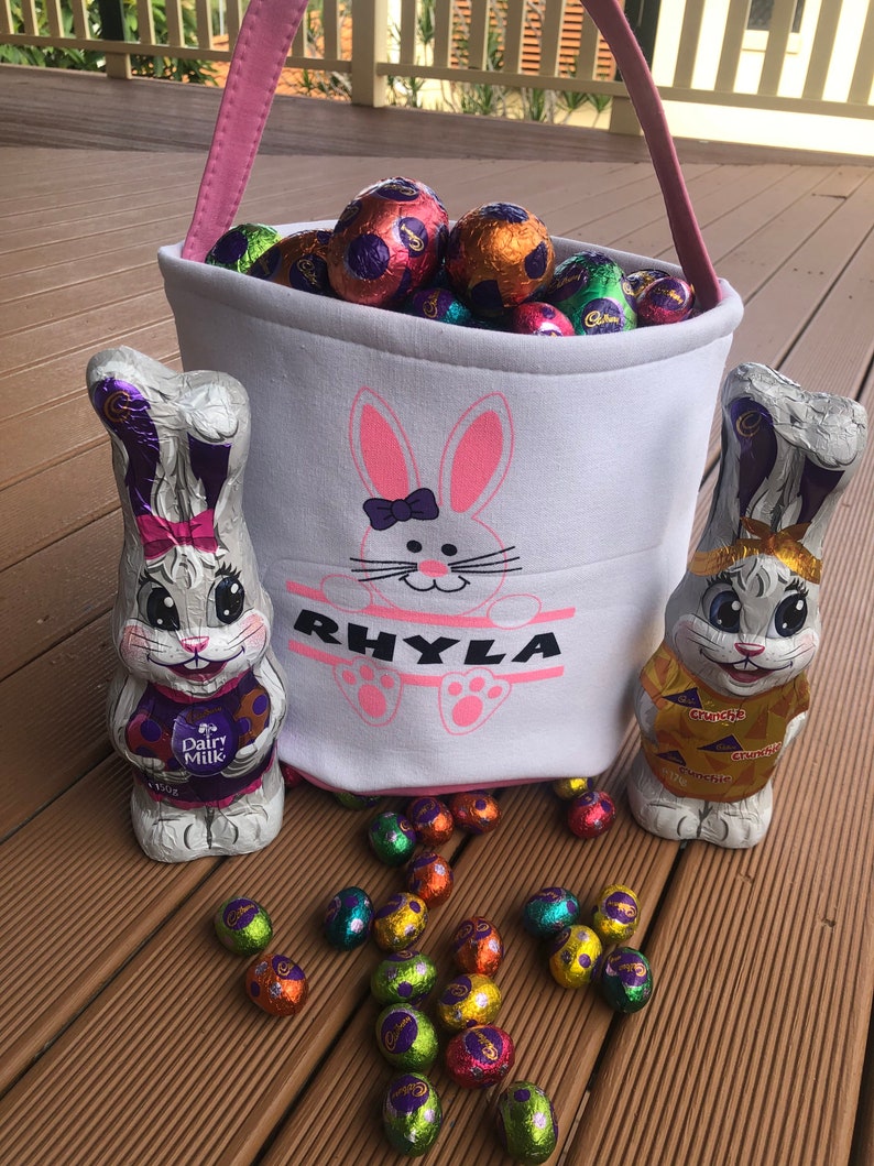 Personalised Easter Bag / Easter Basket / Easter Bucket / Easter Baskets image 4