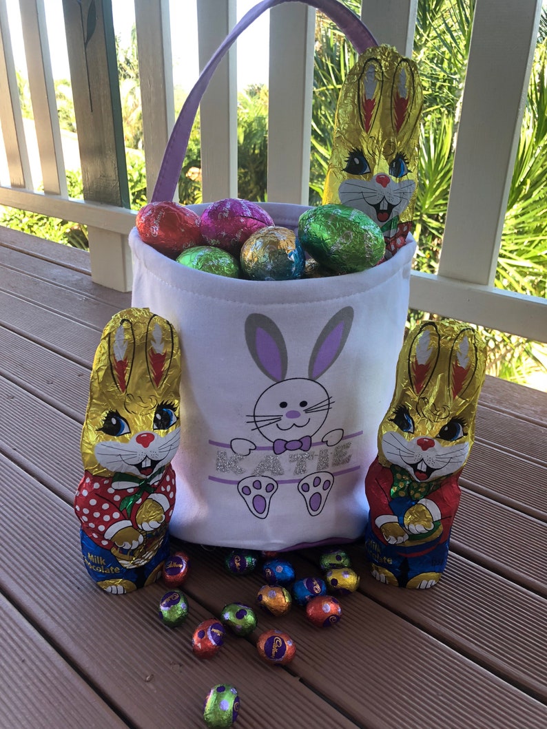 Personalised Easter Bag / Easter Basket / Easter Bucket / Easter Baskets image 5